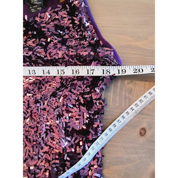 DS by Debbie Shuchat Sequin Tank Top Women's Size M Purple Sleeveless Party Cami - Picture 9 of 16